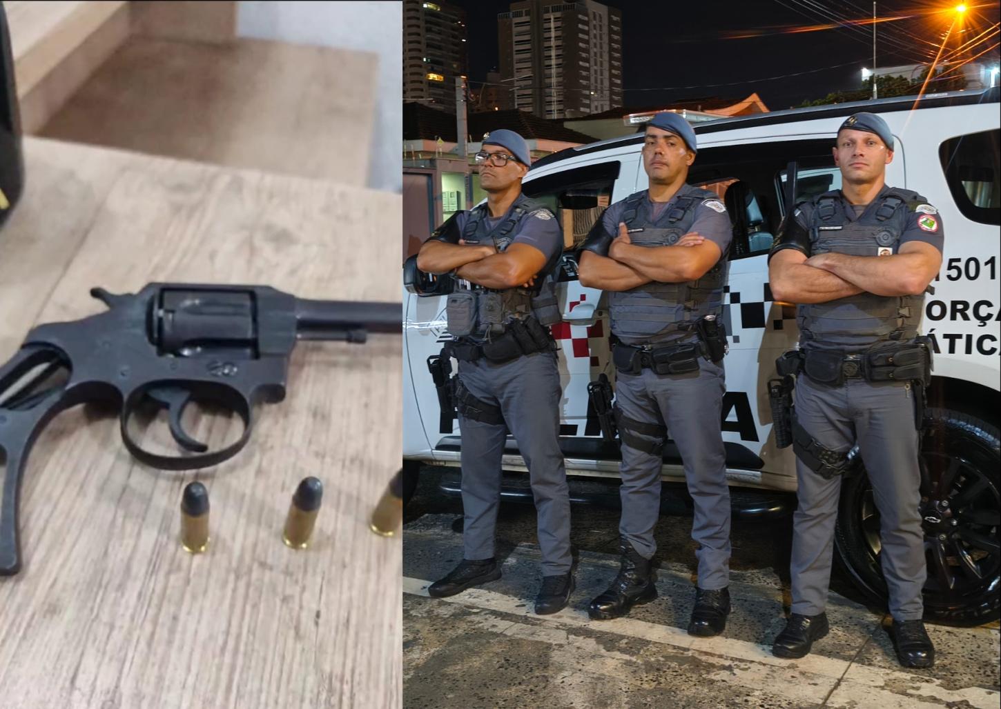 Homem é preso pela Força Tática com revólver na Presidente Vargas 