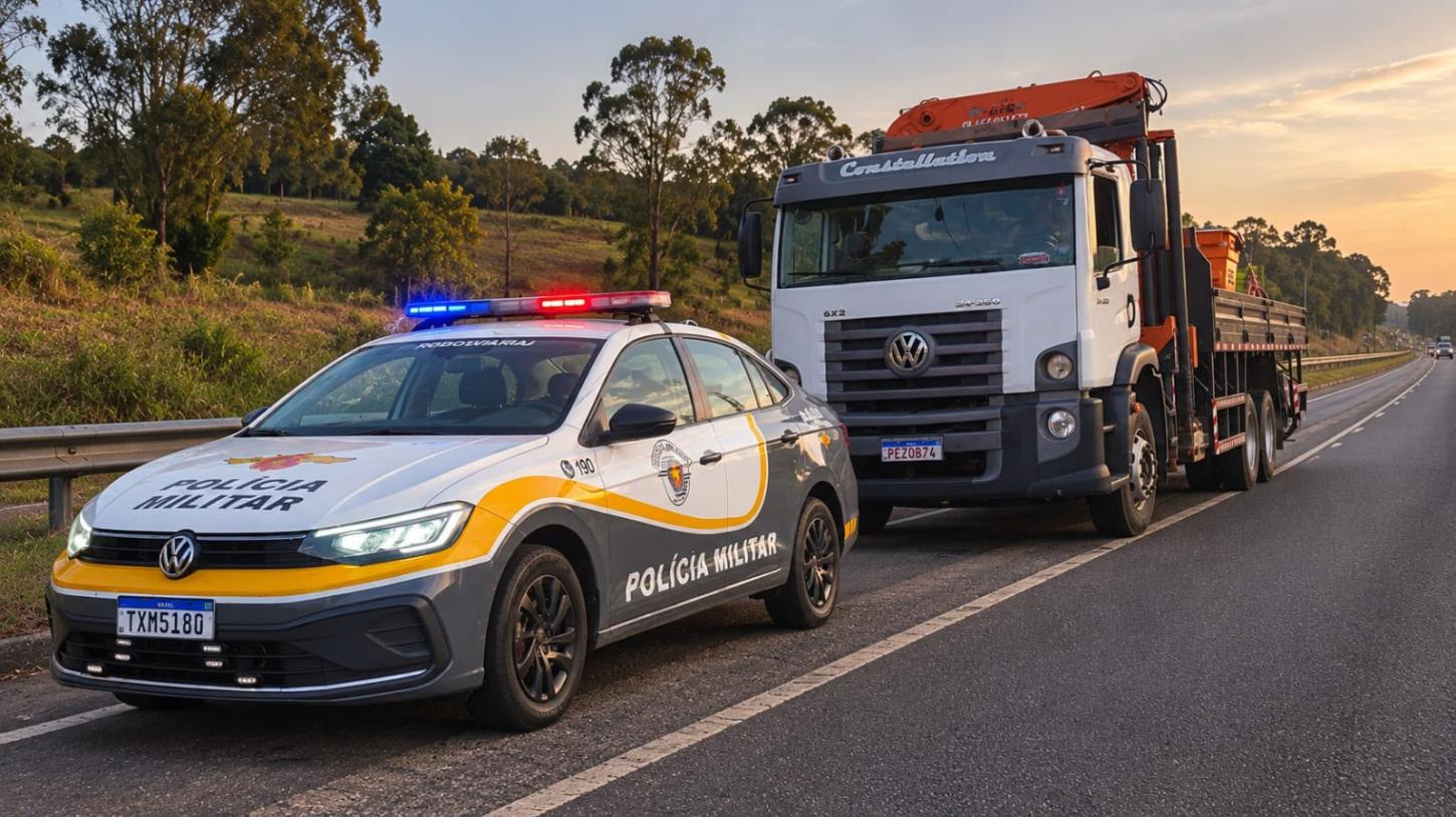 Polícia Militar Rodoviária recupera caminhão munck furtado em Rifaina