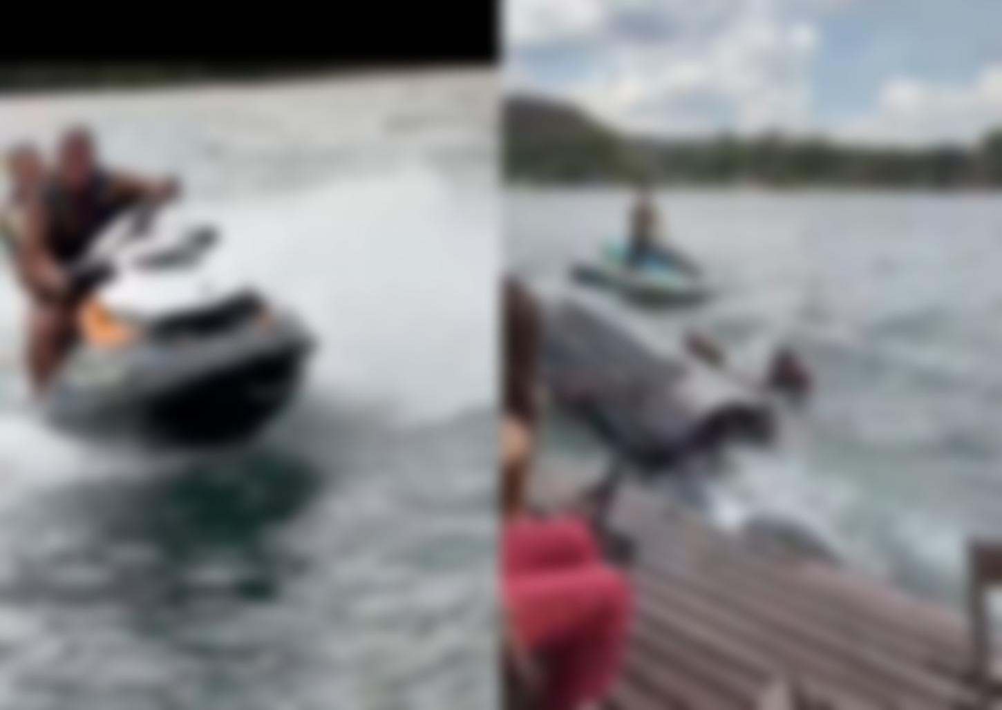 Condutor de jet ski perde o controle e quase atinge pessoas; famílias denunciam imprudência