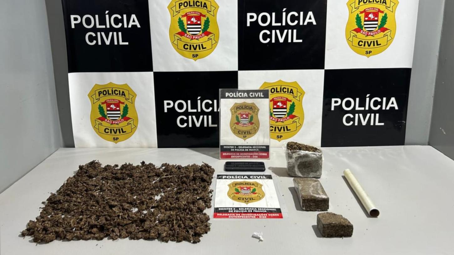 Homem de 30 anos é preso com quase dois quilos de maconha em Franca