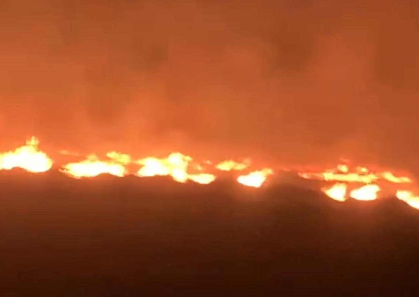Incêndio de grandes proporções atinge área de mata 