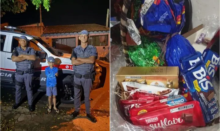 Ação de Páscoa da Força Tática emociona família em Franca