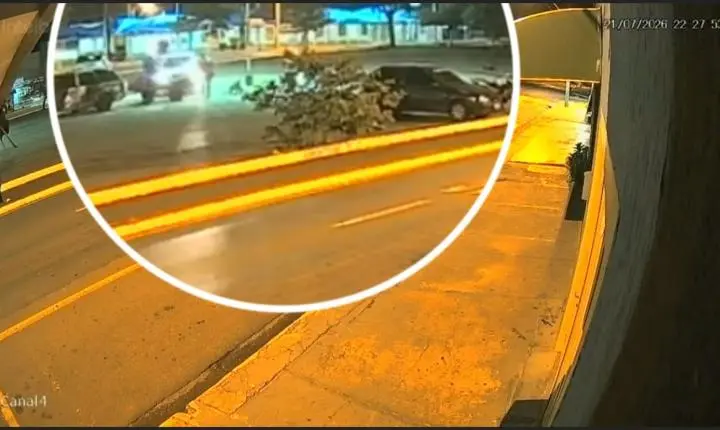 Câmera de segurança flagrou mulher sendo atropelada por dono de bar 
