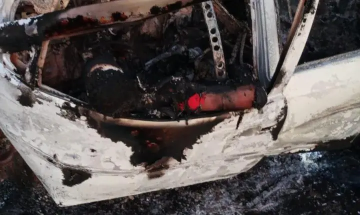 Carro bate em árvore, pega fogo e motorista morre carbonizado