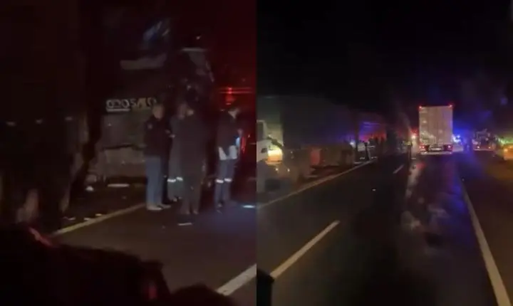 Colisão entre carreta e bitrem deixa motorista em estado grave 