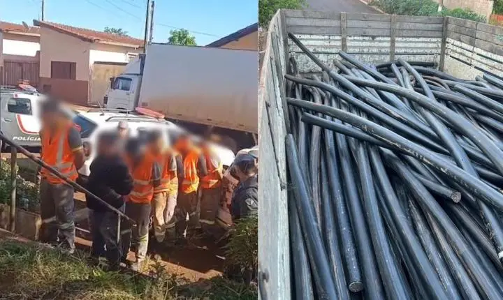 Falsos funcionários de empresa são presos furtando fios subterrâneos 