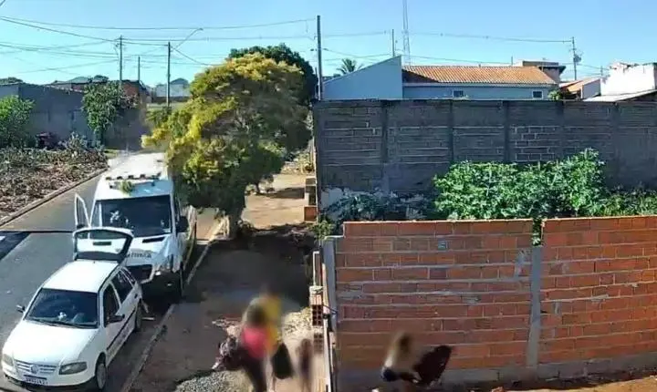 Família escapa por segundos de ambulância desgovernada em Patrocínio Paulista