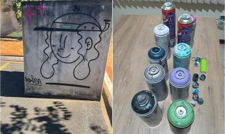 Homem é detido pela GCM por pichação e porte de maconha em Rifaina