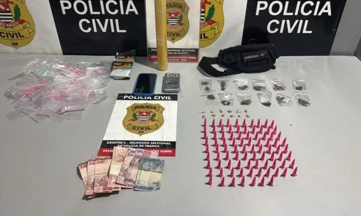 Homem é preso com cocaína, crack e maconha no Jardim Esmeralda