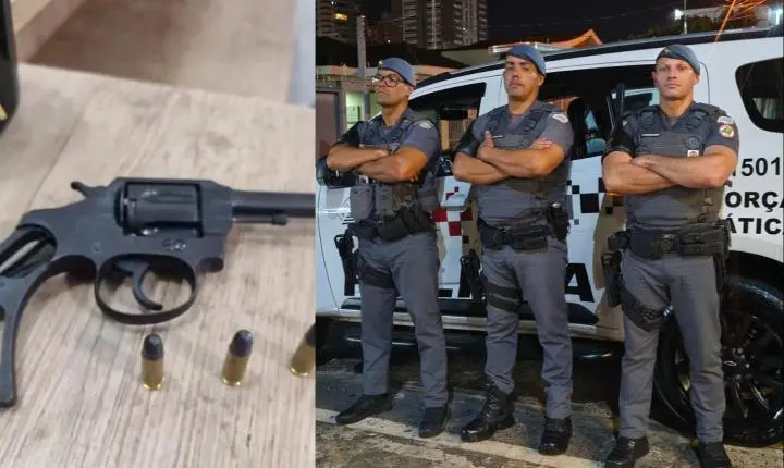 Homem é preso pela Força Tática com revólver na Presidente Vargas 