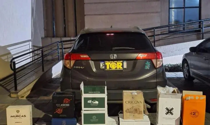 Homem é preso pelo TOR com mais de 100 garrafas de vinho do Paraguai