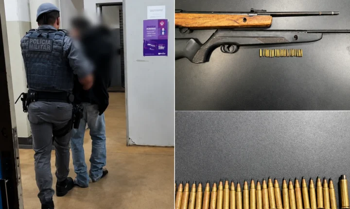 Homem é preso por violência doméstica e posse irregular de armas em Buritizal