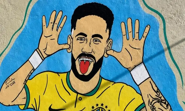 Moradores da vila “Tião” homenageiam Neymar em clima de Copa do Mundo