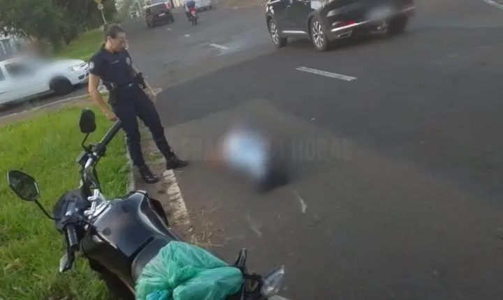 Motociclista fica ferido em acidente na avenida doutor Abrahão Brickmann