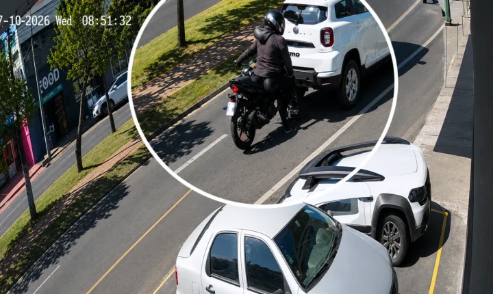 Motociclista bate em carro parado na avenida Moacir Vieira Coelho 