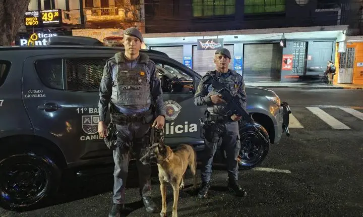 Cão e policiais do BAEP localizam drogas avaliadas em R$ 100 mil 
