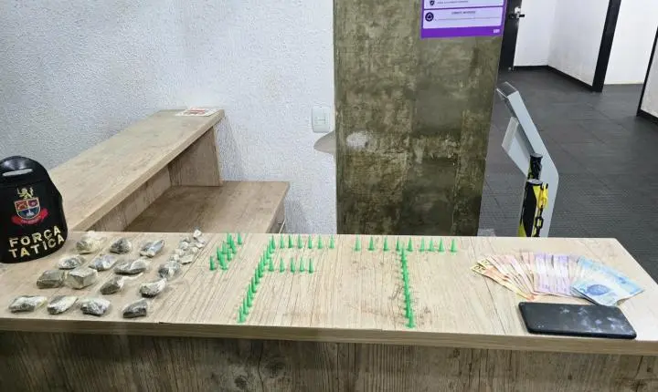 Traficante é preso por policiais da Força Tática no Jardim Aeroporto 