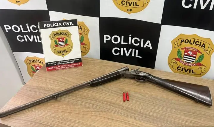 Polícia apreende espingarda em chácara na zona rural de Cristais Paulista