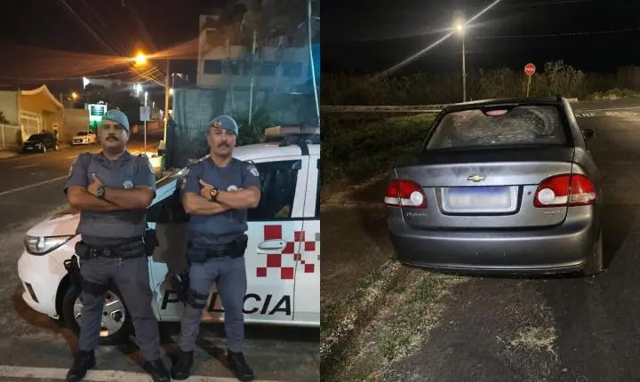 Policiais militares recuperam carro furtado durante a madrugada