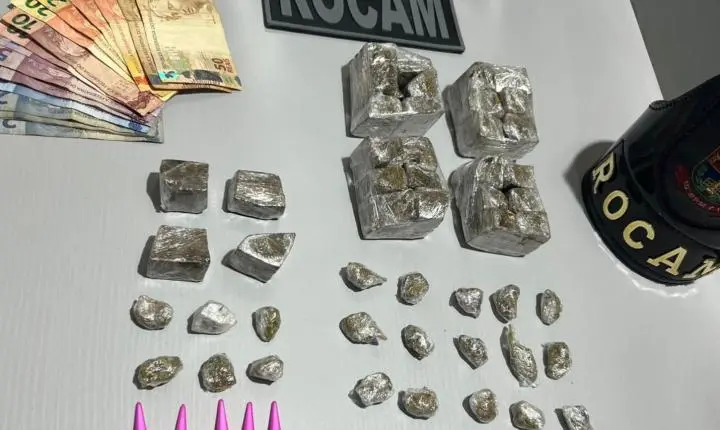 Rocam prende traficante que escondia drogas em cano