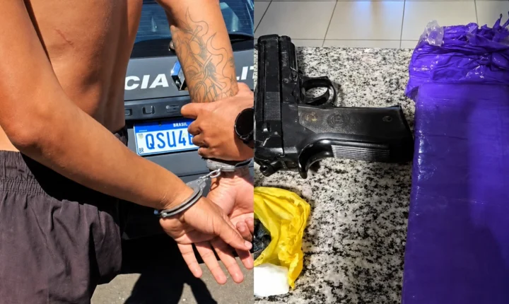 Traficante é preso com simulacro e drogas no Jardim Brasilândia 