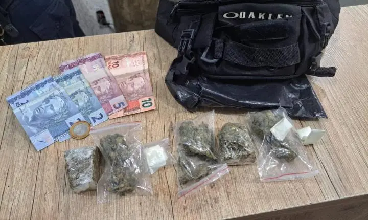 Traficante é preso pela Guarda Civil na praça Barão com maconha e haxixe 