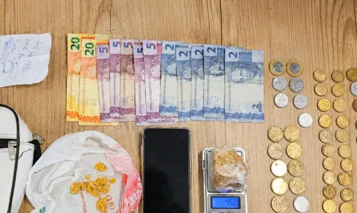 Traficante é preso pela Polícia Militar com anotações de PIX na Santa Luzia