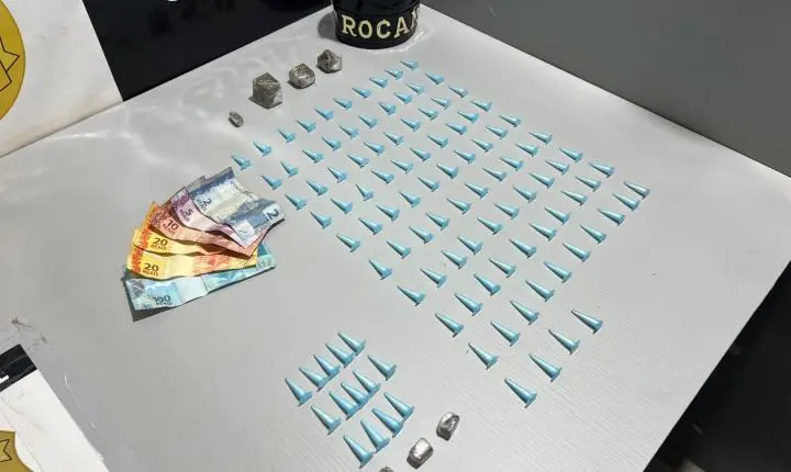 Traficante é preso por policiais da Rocam com 108 pinos de cocaína 